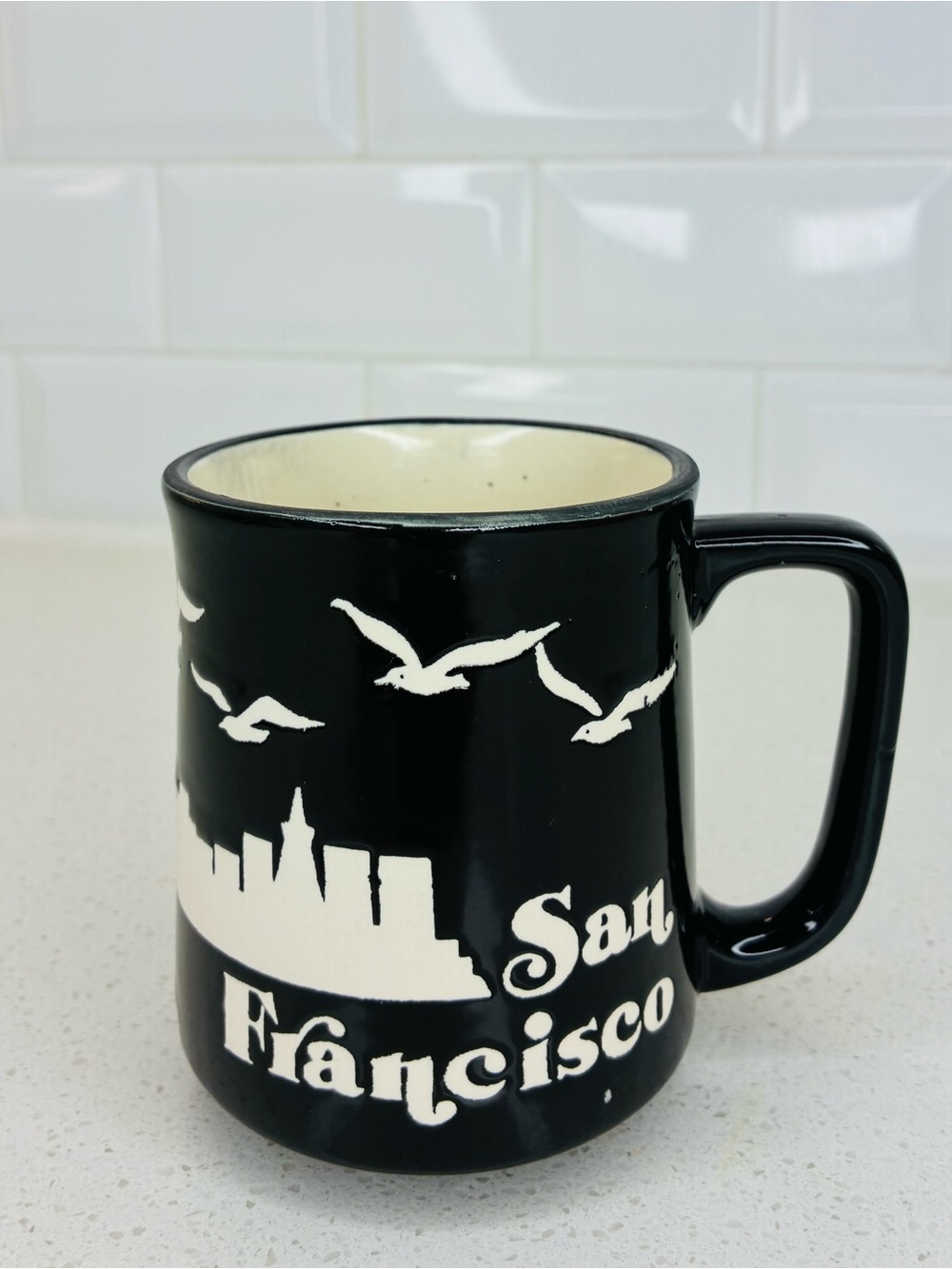VTG Ceramic San Francisco Skyline Rased 3D Images SNCO Coffee Cup Mug 10oz